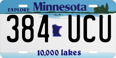 MN license plate 384UCU