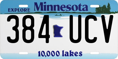 MN license plate 384UCV