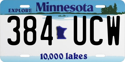 MN license plate 384UCW