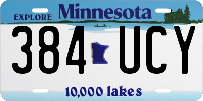 MN license plate 384UCY