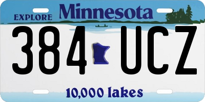 MN license plate 384UCZ