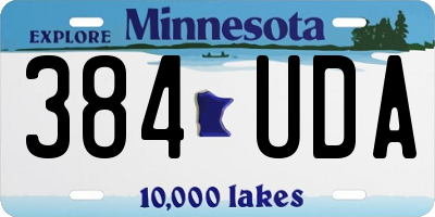 MN license plate 384UDA