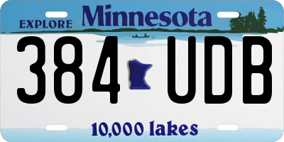 MN license plate 384UDB