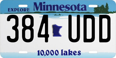 MN license plate 384UDD