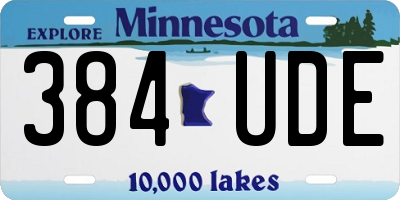MN license plate 384UDE