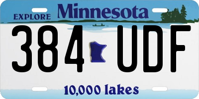 MN license plate 384UDF