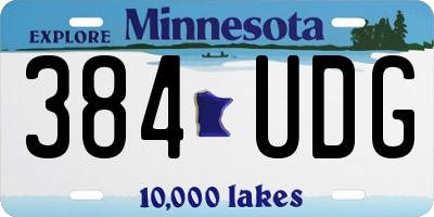 MN license plate 384UDG