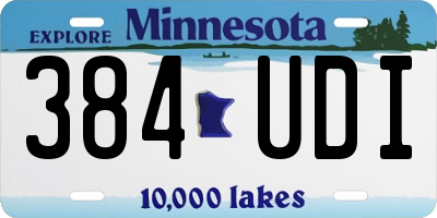 MN license plate 384UDI