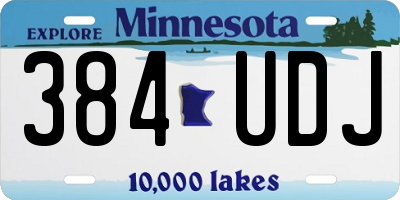 MN license plate 384UDJ