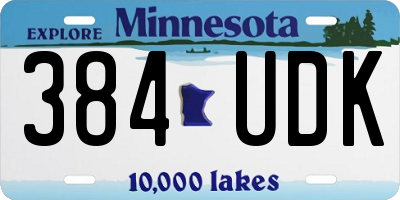 MN license plate 384UDK