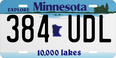 MN license plate 384UDL