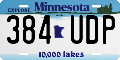 MN license plate 384UDP