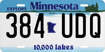 MN license plate 384UDQ