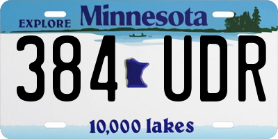 MN license plate 384UDR