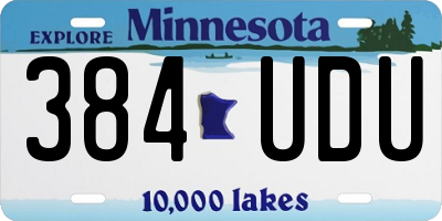 MN license plate 384UDU