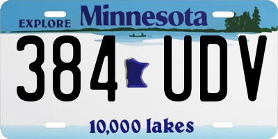 MN license plate 384UDV