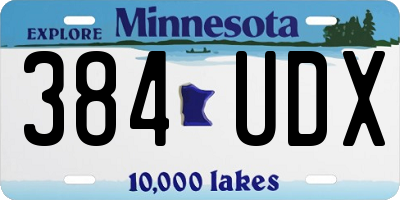 MN license plate 384UDX