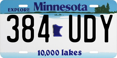 MN license plate 384UDY