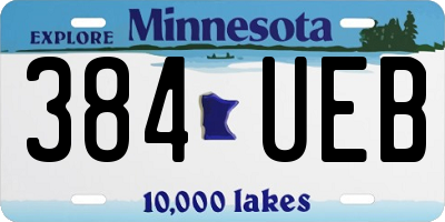 MN license plate 384UEB