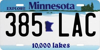 MN license plate 385LAC