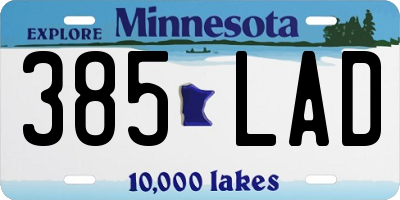 MN license plate 385LAD