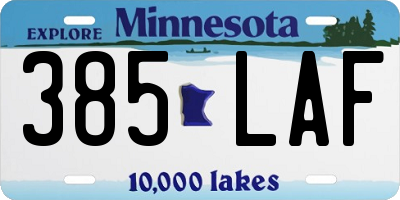 MN license plate 385LAF