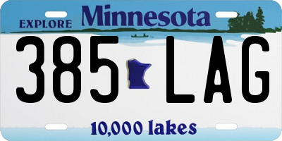 MN license plate 385LAG