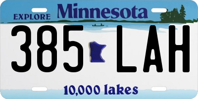 MN license plate 385LAH