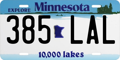 MN license plate 385LAL