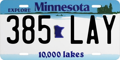 MN license plate 385LAY
