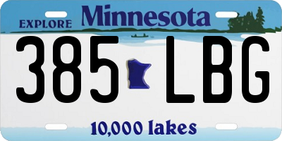 MN license plate 385LBG