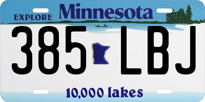 MN license plate 385LBJ