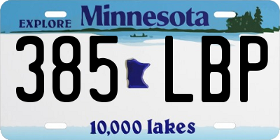 MN license plate 385LBP