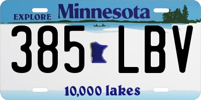 MN license plate 385LBV