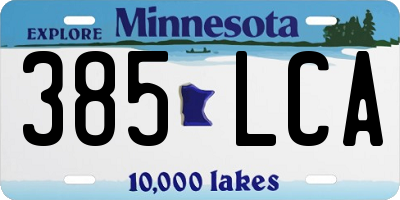 MN license plate 385LCA