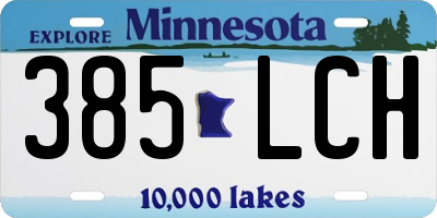 MN license plate 385LCH