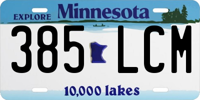 MN license plate 385LCM
