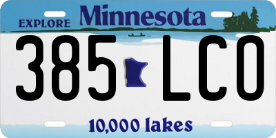 MN license plate 385LCO