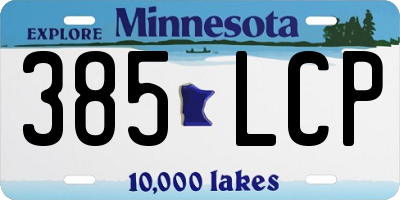 MN license plate 385LCP