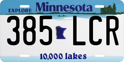 MN license plate 385LCR