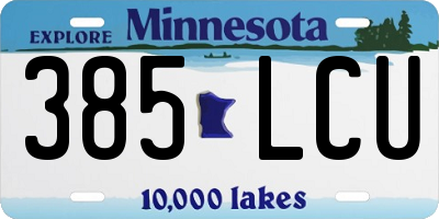 MN license plate 385LCU