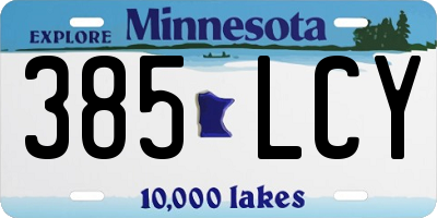 MN license plate 385LCY