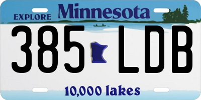 MN license plate 385LDB