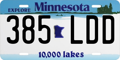 MN license plate 385LDD