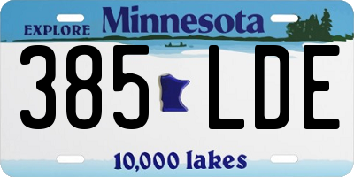MN license plate 385LDE