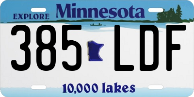 MN license plate 385LDF
