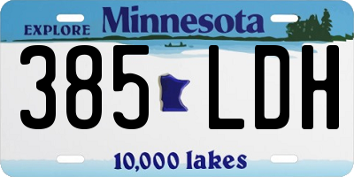 MN license plate 385LDH
