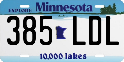 MN license plate 385LDL