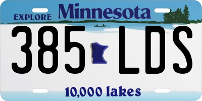 MN license plate 385LDS
