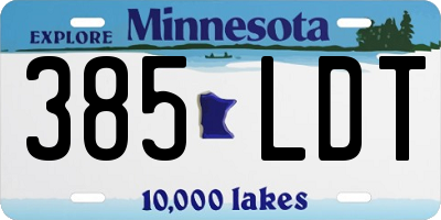 MN license plate 385LDT
